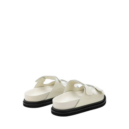 Henrietta Platform Slide Sandals - White