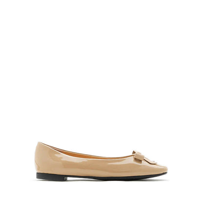 Ariel Ribbon Detailed Flats - Beige