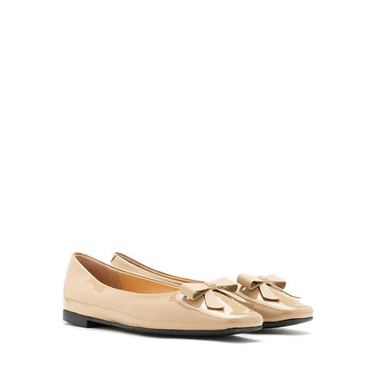 Ariel Ribbon Detailed Flats - Beige