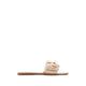 Flat Sandals with Bow Decoration - Beige