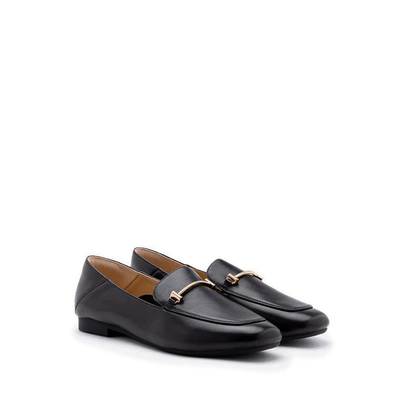 Jaya Minimalist Horsebit Loafers - Black