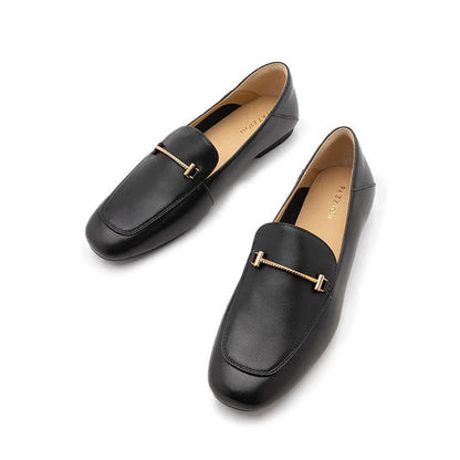 Jaya Minimalist Horsebit Loafers - Black