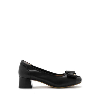 Itzel Love Embellished Bow Low Block Heels - Black