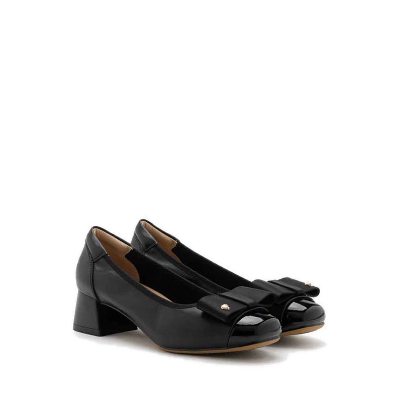 Itzel Love Embellished Bow Low Block Heels - Black