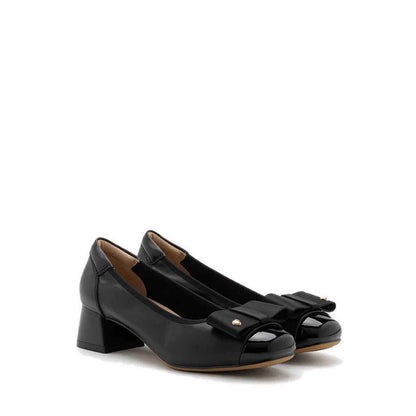 Itzel Love Embellished Bow Low Block Heels - Black