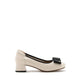 Itzel Love Embellished Bow Low Block Heels - White