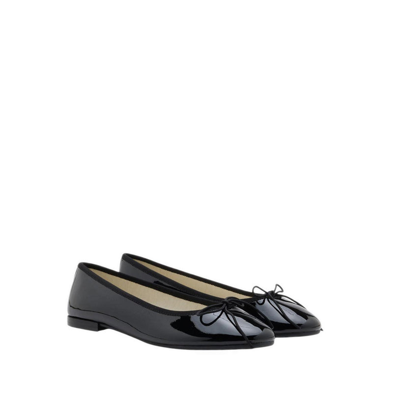 Women's Belmara Bow-Tied Leather Ballet Flats - Black