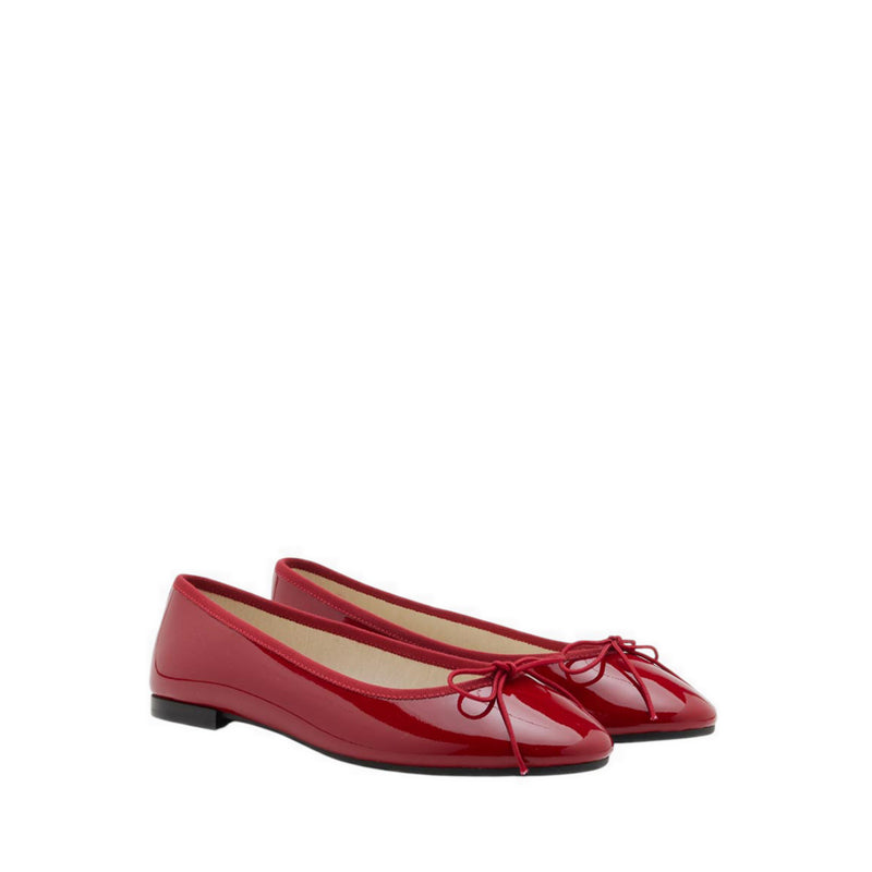 Women's Belmara Bow-Tied Leather Ballet Flats - Red
