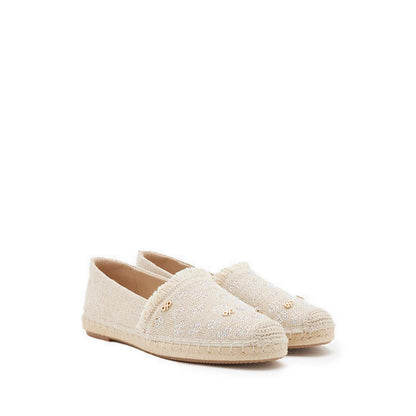 Fabric Flats Espadrilles - Beige