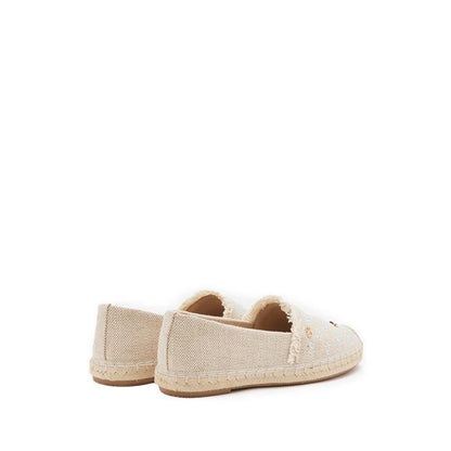 Fabric Flats Espadrilles - Beige