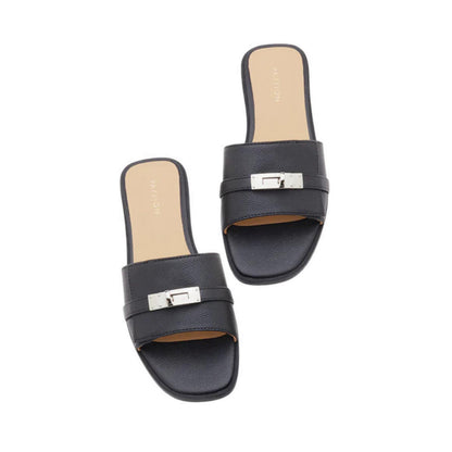 Pazzion Lexley.O Twist Lock Accent Slides - Black