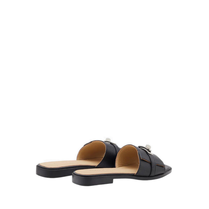 Pazzion Lexley.O Twist Lock Accent Slides - Black