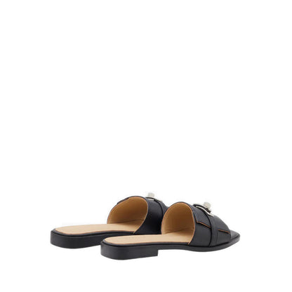 Pazzion Lexley.O Twist Lock Accent Slides - Black