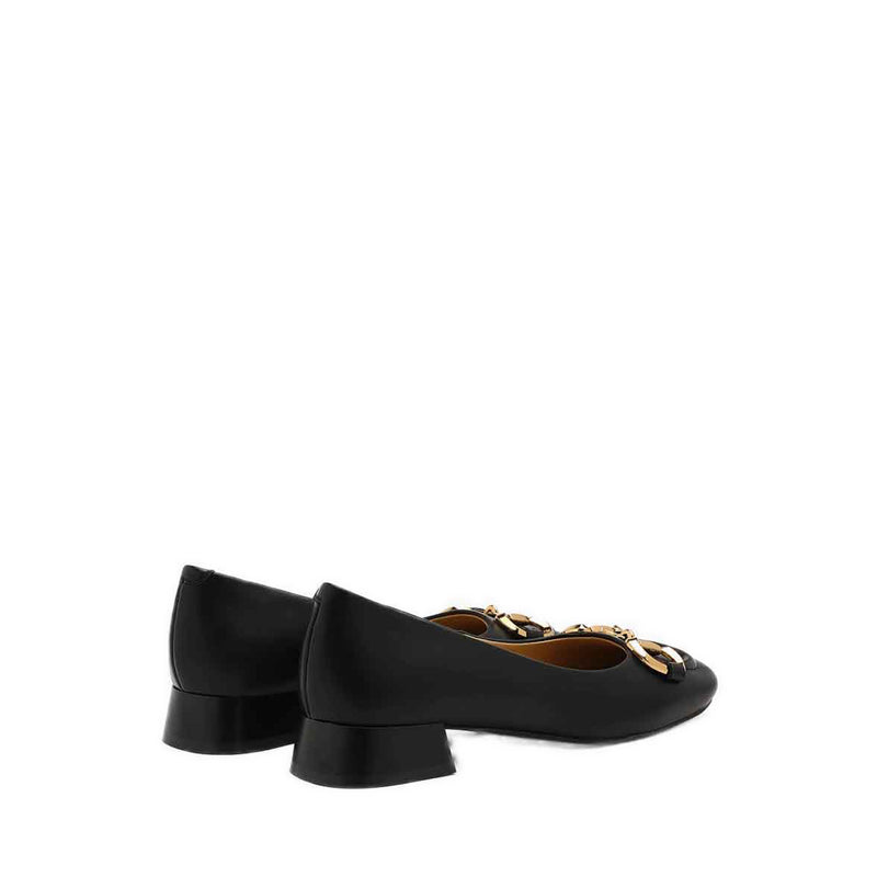 Oli Horsebit Low Block Heels - Black