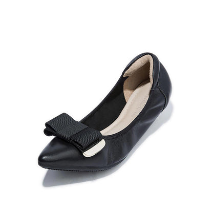 Pazzion Women's Elaia Point-Toe Ballerina Flats - Black