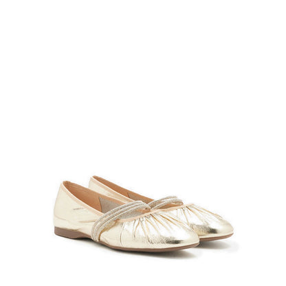 Sarto Crystal Embellished Strapped Mary Janes - Gold