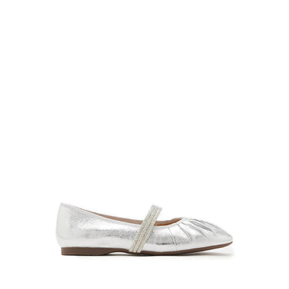 Sarto Crystal Embellished Strapped Mary Janes - Silver