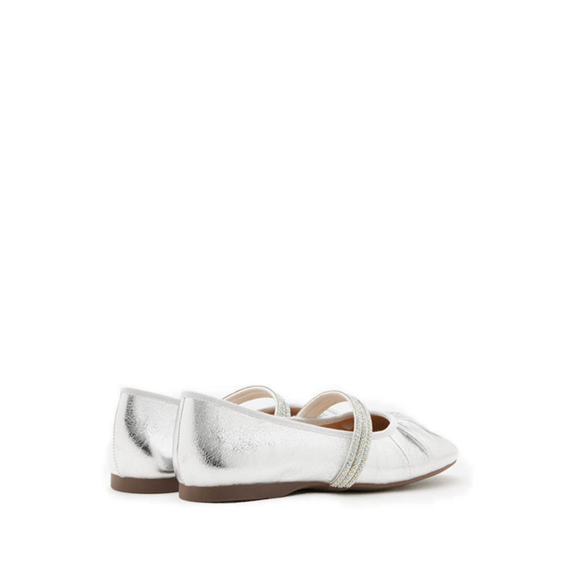 Sarto Crystal Embellished Strapped Mary Janes - Silver
