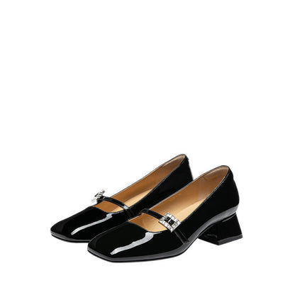 2148 Mary Jane Heels  - Black
