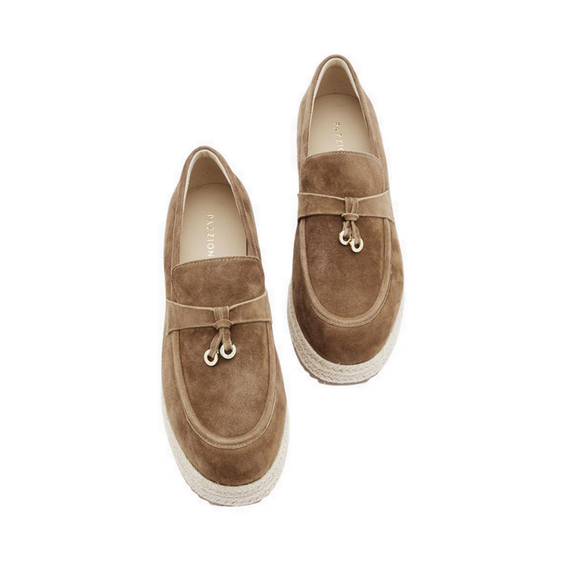 Phoenix Knot Detail Suede Espadrille Wedges - Brown