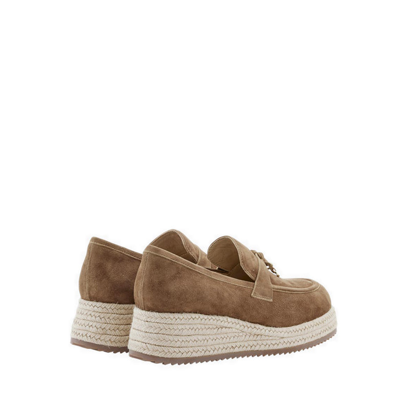Phoenix Knot Detail Suede Espadrille Wedges - Brown