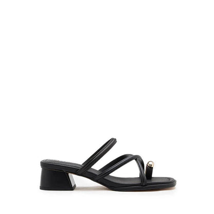 Carmen Toe-Ring Sandal Heels - Black