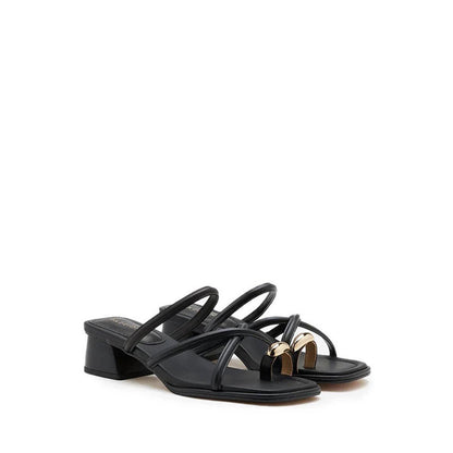 Carmen Toe-Ring Sandal Heels - Black
