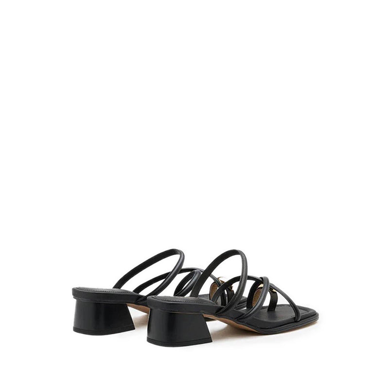 Carmen Toe-Ring Sandal Heels - Black