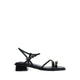 Flat Sandals with Gold Hardware - Black