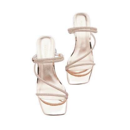 Pazzion Lola Crystal Strap Wedges - Gold