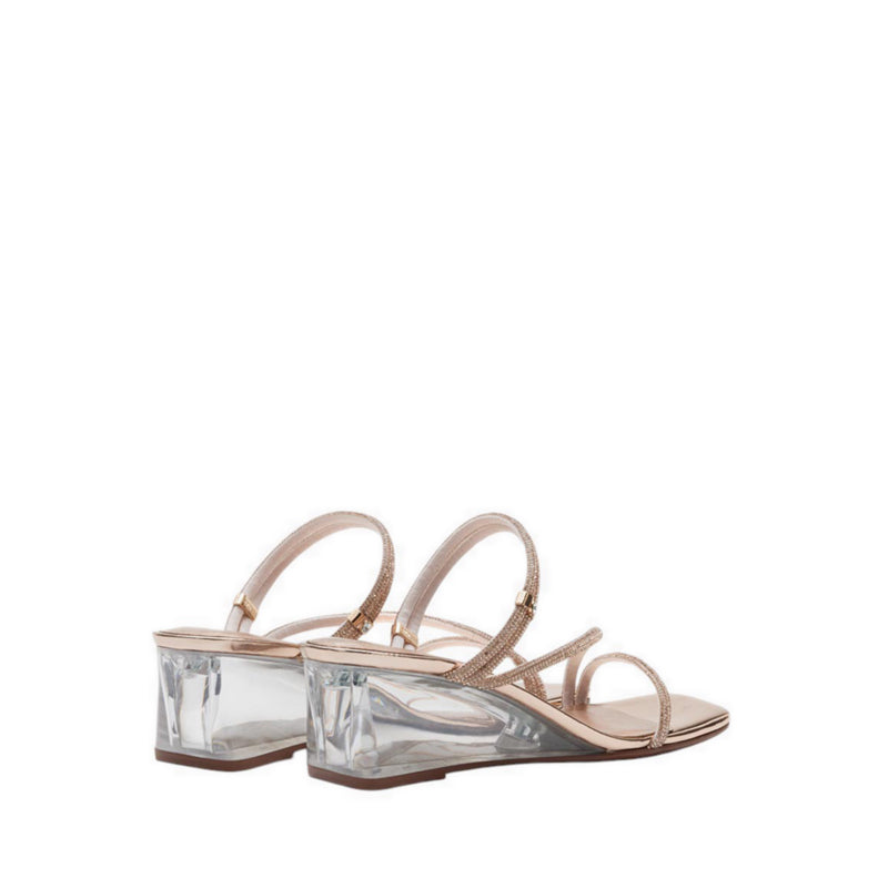 Pazzion Lola Crystal Strap Wedges - Gold