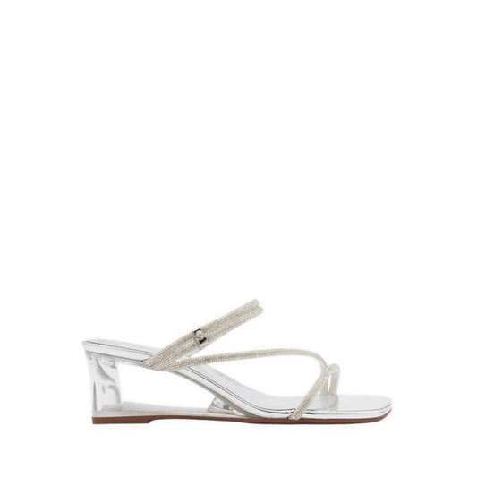 Pazzion Lola Crystal Strap Wedges - Silver