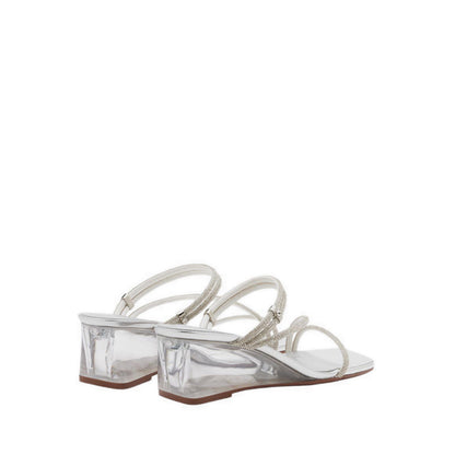 Pazzion Lola Crystal Strap Wedges - Silver