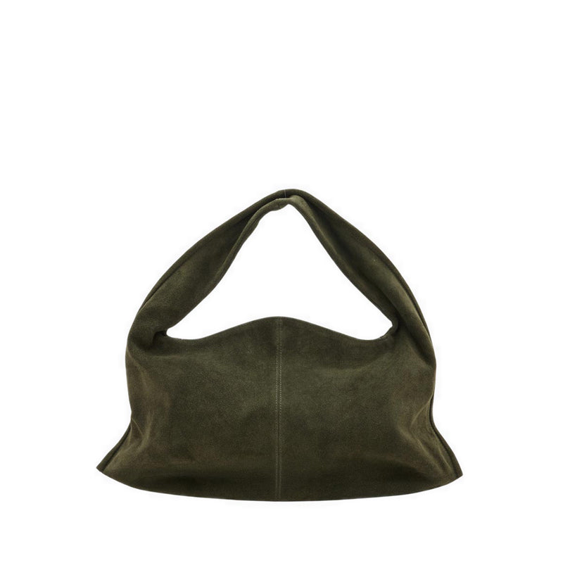 Pazzion Women's Esther Suede Shoulder Bag - Dark Green