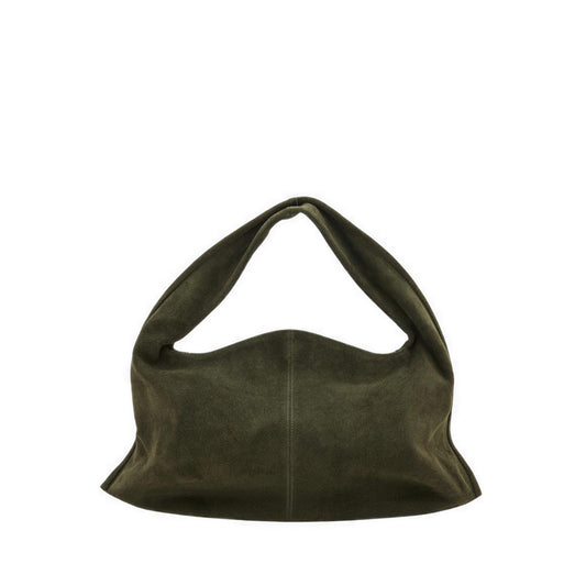 Pazzion Women's Esther Suede Shoulder Bag - Dark Green