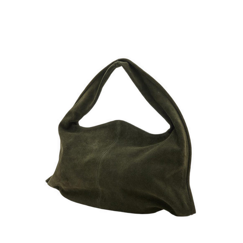 Pazzion Women's Esther Suede Shoulder Bag - Dark Green