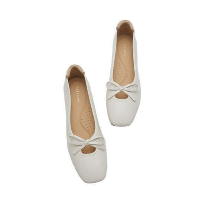 Nina Bow Ballerinas - Beige