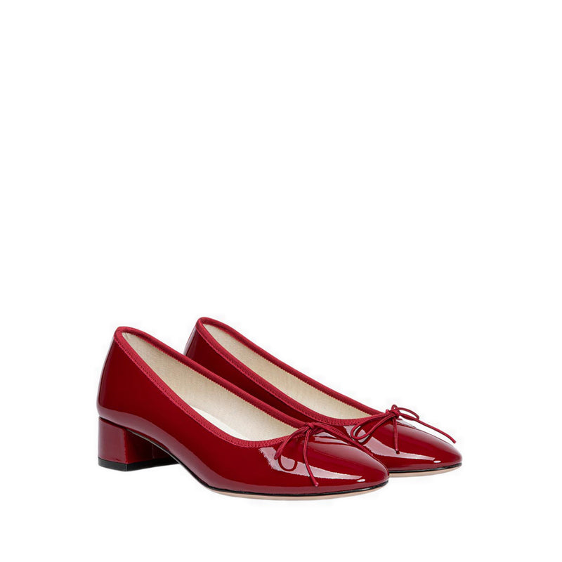 Pazzion Women's Belmara Bow-Tied Patent Leather Heels - Red