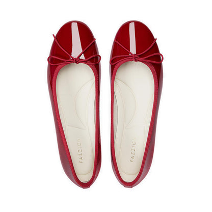 Pazzion Women's Belmara Bow-Tied Patent Leather Heels - Red