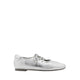 Pernille Metallic Lace-Up Flats - Silver