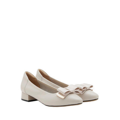 Women's Elaia Point-Toe Bow Buckle Heels - Beige