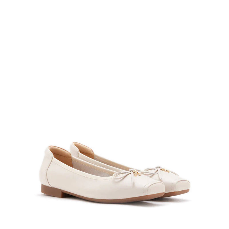 Moxie Square-Toe Ballet Flats - Beige