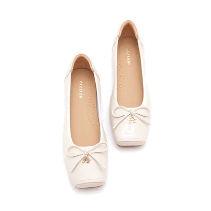 Moxie Square-Toe Ballet Flats - Beige