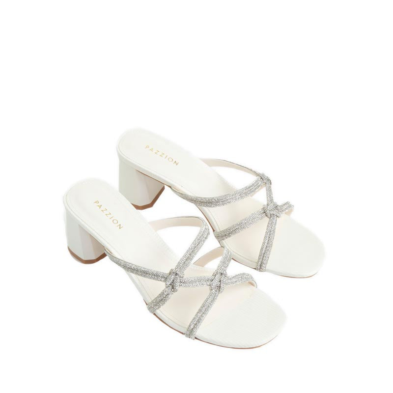 Crystal Sandal Heels - Beige