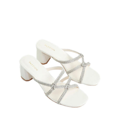 Crystal Sandal Heels - Beige