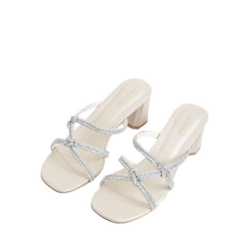 Crystal Sandal Heels - Gold
