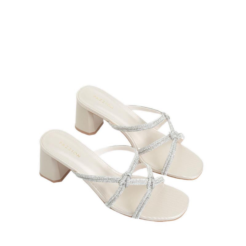 Crystal Sandal Heels - Gold