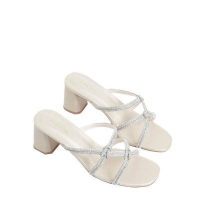 Crystal Sandal Heels - Gold
