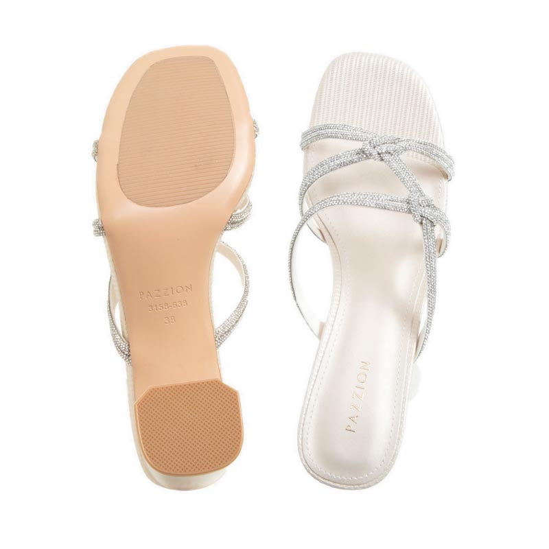 Crystal Sandal Heels - Gold