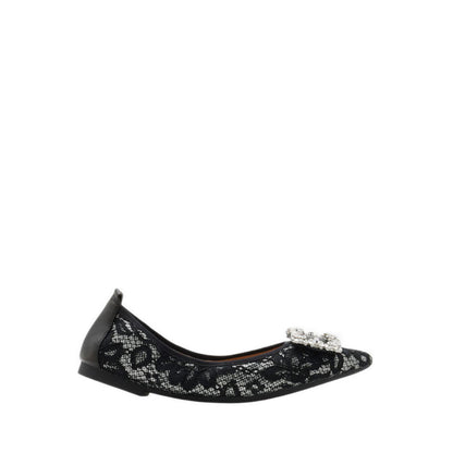 Pazzion Stella Lace Diamante Buckle Foldable Flats - Grey